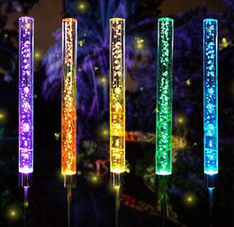 Led Solar Light Luminous Bubble Rod Light Tube Lamp Outdoor Waterproof Lawn Garden Decoration Landscape Lighting