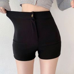 Black Female Sexy Shorts Casual High Waist Hip lifting Tight Elastic Pants Summer Outer Wear Leggings Women Korean 220602