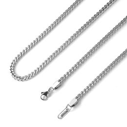 Chains 3mm Franco Square Link Chain Silver Gold Stainless Steel Fashion Hip Hop Necklace For Men Women Charm Jewellery AccessoriesChains