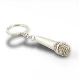 Novelty Metal Microphone Keychains New Design Microphone Keyrings can with a note inside