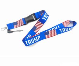 Партия благосклонна Трамп Lanyards Клавичный ремешок США, флаг America снова отлично идентификатор держателя значка -держателя кольца кольца для мобильного телефона SN4693