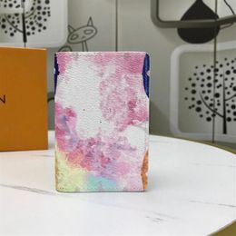 Newest Watercolour Tone Women Wallets Card Case ID Cover Passport Holders Men Wallet Painted Fashion Large Capacity Multi-Card Posi281t