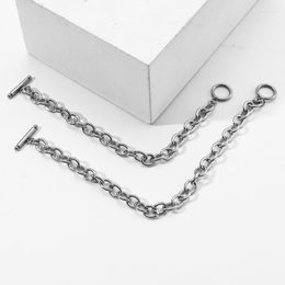 Link Chain Punk Men 6/8mm Stainless Steel Curb Cuban Bracelets Solid Chains Unisex Wrist Hip Hop Woman Jewellery Gift Trum22