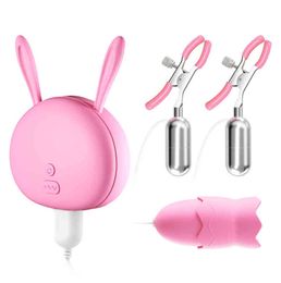 NXY Pump Toys Nipple Clip Vibrating Egg Breast Massager Masturbation Device Stimulation Adult Toy for Women 1125