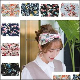 Headbands Hair Jewelry Yoga Travel Band Bohemian Elastic Knotted Cross Head Wrap For Women Outdoor Cycling Runn Dhyfu