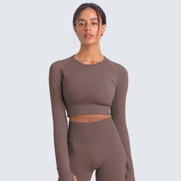 Two Piece Set Women Sportswear Workout Clothes for Sport s Suits For Fitness Long Sleeve Seamless Yoga Leggings W220418