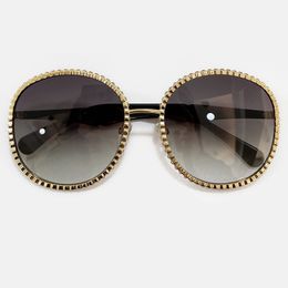 2022 New Round Alloy Gold Pinion Frame Sunglasses Female Retro Style Eyewear UV400 Protection Fashion in Summer