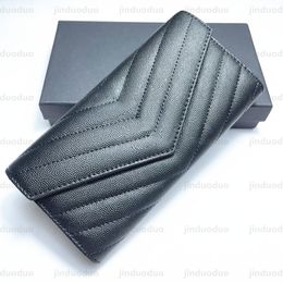 Top quality Genuine leather purses Luxury designer card holders Wallets men Original long Coin holder Women Key Wallet handba210z