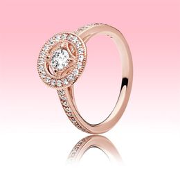 real diamond engagement rings UK - High quality Rose gold plated Wedding RING Summer Jewelry for Pandora Real 925 Silver CZ diamond Engagement Rings with Original bo247p