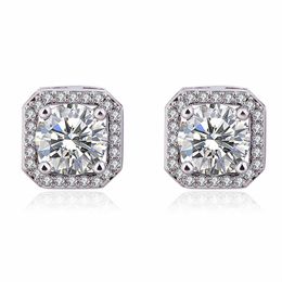 Crystals Earrings Luxury Jewellery Female Crystal Zircon Stone Earrings Vintage Stud Earrings For Women Gold Silver Earring