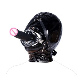 Deep Throat Penis Plug Training Leather Harness Silicone Double Headed Mouth Short Extended Flail Fun Ball