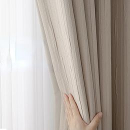 Curtain & Drapes Milk Tea Color Cloth Blackout Bedroom Living Room Bay Window Cream Matcha Simple WindCurtain