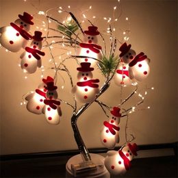 Santa Claus LED Light Merry Christmas Decorations For Home Tree Hanging Ornaments Garland Xmas Navidad Year Y201020
