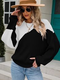 Knitted Sweater Women Winter Pullovers Ladies Irregular Stitch Jumpers Female Round Neck Long Sleeves Tops Jersey Mujer 220816