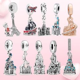 -Charms Ladies Luxury Castle Jewelry Bracelet Charme de cachorro Diy original de DIY 100% Sterling Silver Beadscharms CharmsCharms