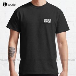 The Office Dundler Mifflin Paper Company White On Black Classic T-Shirt Boys Tshirts Custom Aldult Teen Unisex Xs-5Xl 220609