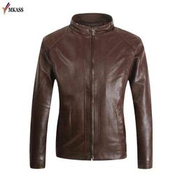 Hot Men Autumn Classic Stand Collar Pilot Leather Jacket For Men Pu Coat de Couro Male Macho M-4xl Zipper Black Motorcycle Jacket T220728
