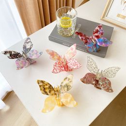 Acrylic Butterfly Hair Claw For Women Girls Sweet Elegent Hair Clips Crab Bath Clips Simple Barrette Fashion Hair Accessories