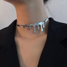 Chokers Harajuku Style Fashion Titanium Steel Necklace Pendant For Women Girl Clavicle Chain Punk Party Jewelry Gift Morr22