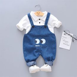 Clothing Sets 0-4 Year High Quality Boy Girl Set 2022 Spring Cartoon Full Sleeves Kid Children Baby T-shirt Romper 2pcsClothing