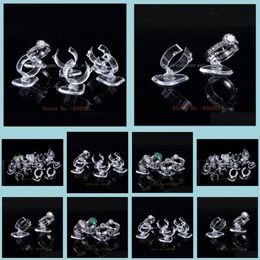 Jewellery Stand Packaging Display 100 Pcs Clear View Elastic-C Circle Plastic Ring Holder Rack Tabletop Decoration Mx200810 Drop Delivery 20