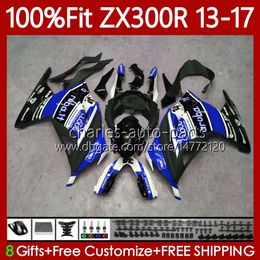 Injection Bodys For KAWASAKI NINJA ZX3R EX ZX 3R 300R ZX300 ZX300R 13 14 15 16 17 125No.83 ZX-300R EX300R ZX-3R Blue black 2013 2014 2015 2016 2017 EX-300 13-17 OEM Fairing