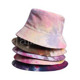 Adult Bucket Hat Fisherman Hat Reversible Fishing Hats Colourful Graffiti Caps Hip Hop Creative Tie Dye Gorros Men Women de527