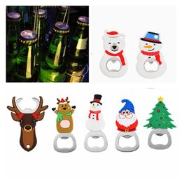 Creative Portable Christmas Silicone Bottle Opener Cartoon Stainless Steel Household Kitchen Tool