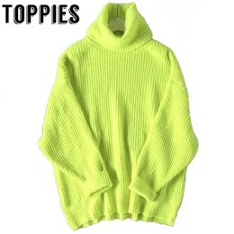 Winter Women Turtleneck Oversized Sweaters Batwing Sleeves Loose Comfy Pullovers Solid Colours Women Sweater Tops T200319