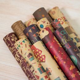 Gift Wrap 50cm Christmas Wrapping Craft Paper Roll DIY Xmas Year Favours Party Present Decor Packing PaperGift WrapGift