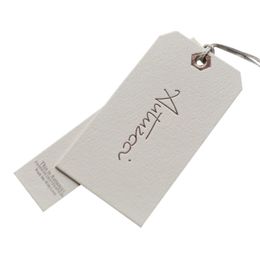 China maker custom garment swing tag plastic and cardboard kraft paper UV golden printing hang tags for clothing