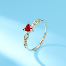Wedding Rings Female Simple Heart Ring Women Cute Finger Romantic Birthday Gift For Girlfriend Fashion Crystal Zircon JewelryWedding