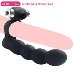 Strap on Anal Beads Penis Vibrating Ring Double Penetration Strapon Dildo G spot Vibrators Silicone Butt plug sexy Toys For Man