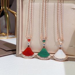 fan shape diva long diamond Necklace Ladies Classic Designer Pendant Necklaces for Women Jewelry super Quality