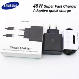 45W Samsung S20 Super Fast Charger Adaptive quick charge type C to type-c cable for galaxy s10 a50 a51 s8 note 10 9 8