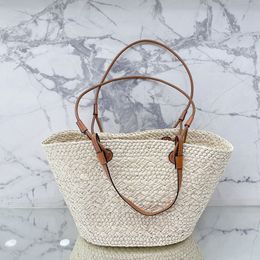 straw bag shoulder woven bags handbags plain knitting crochet embroidery open casual tote interior thin straps leather floral fashion lows women basketa