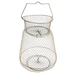 Fishing Accessories -Foldable Portable Steel Wire Pot Trap Net Crab Crawdad Cage Fish BasketFishing