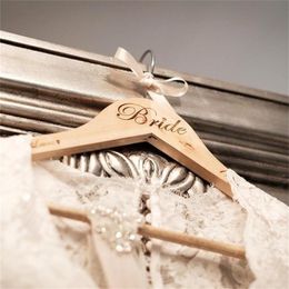 Personalised wooden wedding hangers - add your name and date. Suitable for bridesmaid gifts - custom hangers for bride and bride 210318