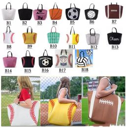 18styles home Canvas Bag Baseball Tote Sports Bags Softball Shoulder Football Soccer Basketball Cotton Canvas Totes Handbags