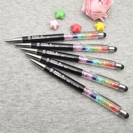 50pcs gifts bridesma nice rainbow stylus pens custom free with datename special for wedding anniversary 220621