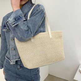 Evening Bags Women Summer Beach Vintage Handmade Knitted Straw Rattan Bag Shoulder Boho Woven Handbag Tote Shopping BagsEvening