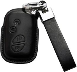 Black Leather Keychain Car Key fob Cover For Lexus ES250 ES300h ES350 IS300 IS350 NX300 RC F RC300 RC350 RX350L RX450h RX450hL Shell Holder case Gifts Accessories