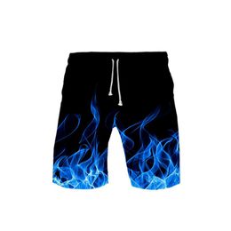blue flame UK - Men's Shorts 2022 3D Print Blue Flame Trunks Quick Dry Beach Swiming Hip Hop Short Pants Clothes