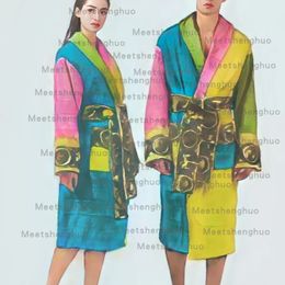 Designer nightgown men's pure cotton nightgown bibulous kimono bathrobe men's and women's bathrobe vercace long yu robe cotton hotel spring autumn Sweaters L-5XL