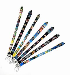 10pcs Cartoon Japan Anime One Piece Neck Strap Lanyards Badge Holder Rope Pendant Key Chain Accessorie New Design boy girl Gifts Small Wholesale