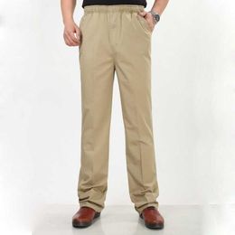 Calças masculinas Tangas finas Casual Cintura Calça de meia-idade e idosos calças altas. CXY60
