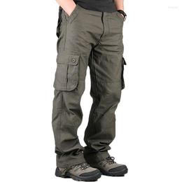 Hunting Pants Cotton Cargo Men Casual Trousers Multi-pocket Loose Straight Overalls Outdoor Tactics Hiking Army Tactical PantsHunting HuntiH