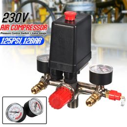 Switch 125psi Air Compressor Pressure Valve Regulator Press Gauges Lighting Accessories SwitchesSwitch