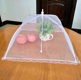 1PC Washable Mesh Food Cover Foldable Household Food Umbrella Picnic Barbecue Party Anti Fly Mosquito Net Tent Kitchen Gadgets Y220526