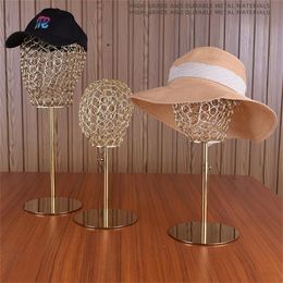 4style Gold Metal Male Female And Kid Mannequin Head For Hat Model Jewelry Glasses Jewelry Packaging Display C053